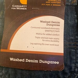 Women Carhartt blue denim jeans size 12x34 with 7 pockets